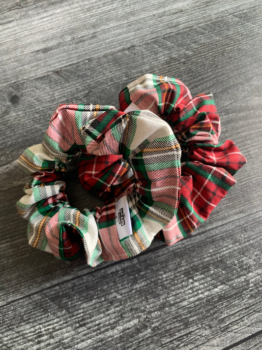 Holiday Plaid - Cotton Scrunchie