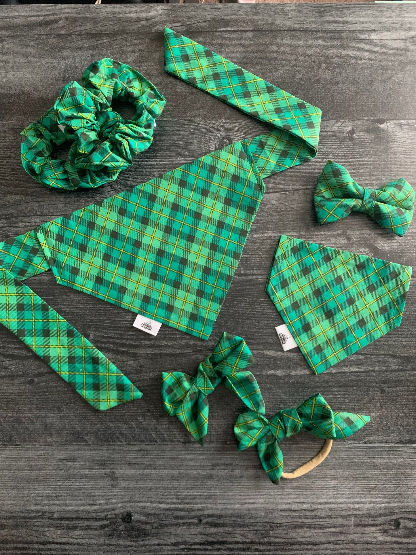 Green Plaid - Pet Bow Tie