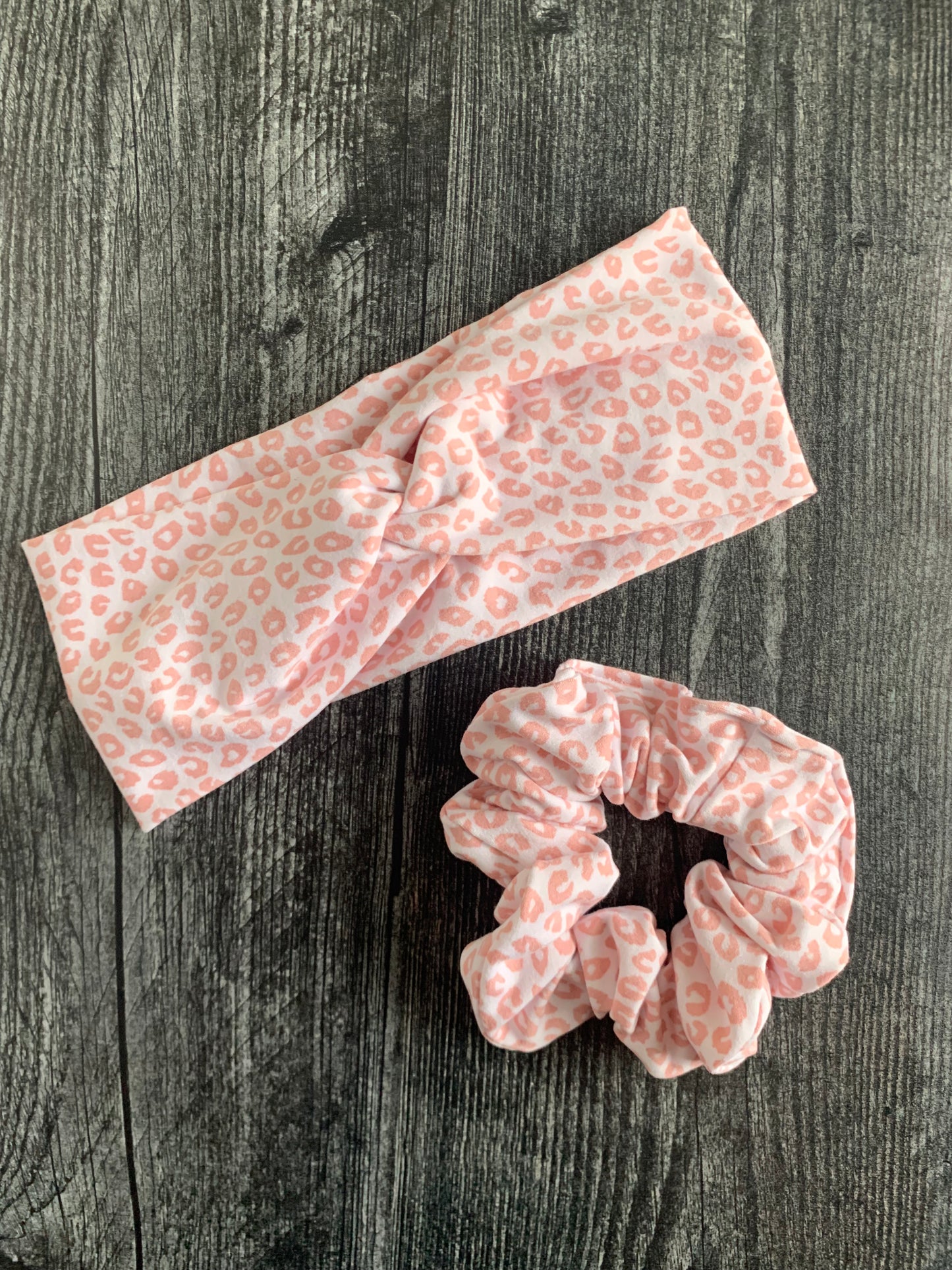 Pink Animal Print - Knit Scrunchie