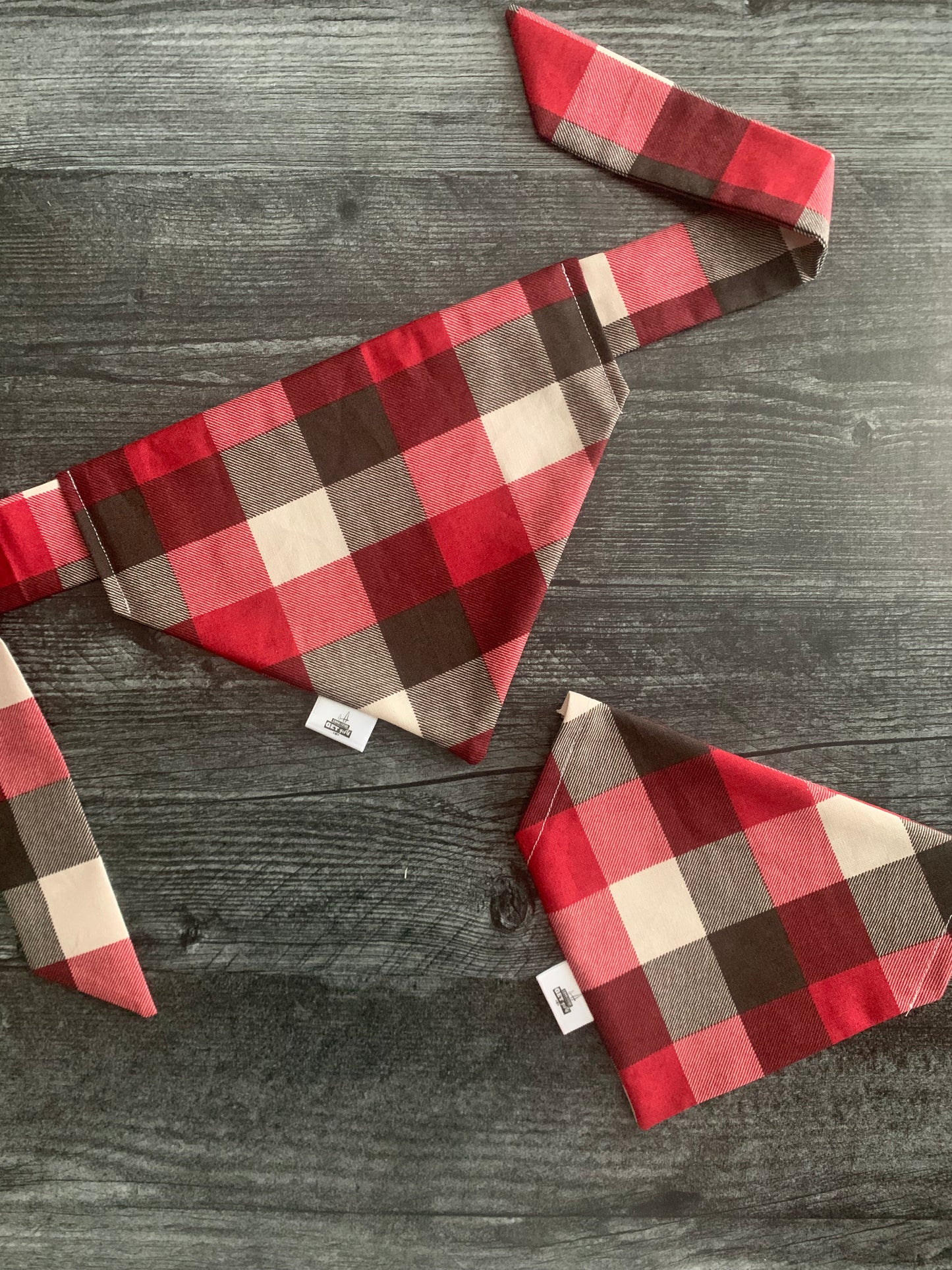 Red, Black, and White Check - Pet Bandana