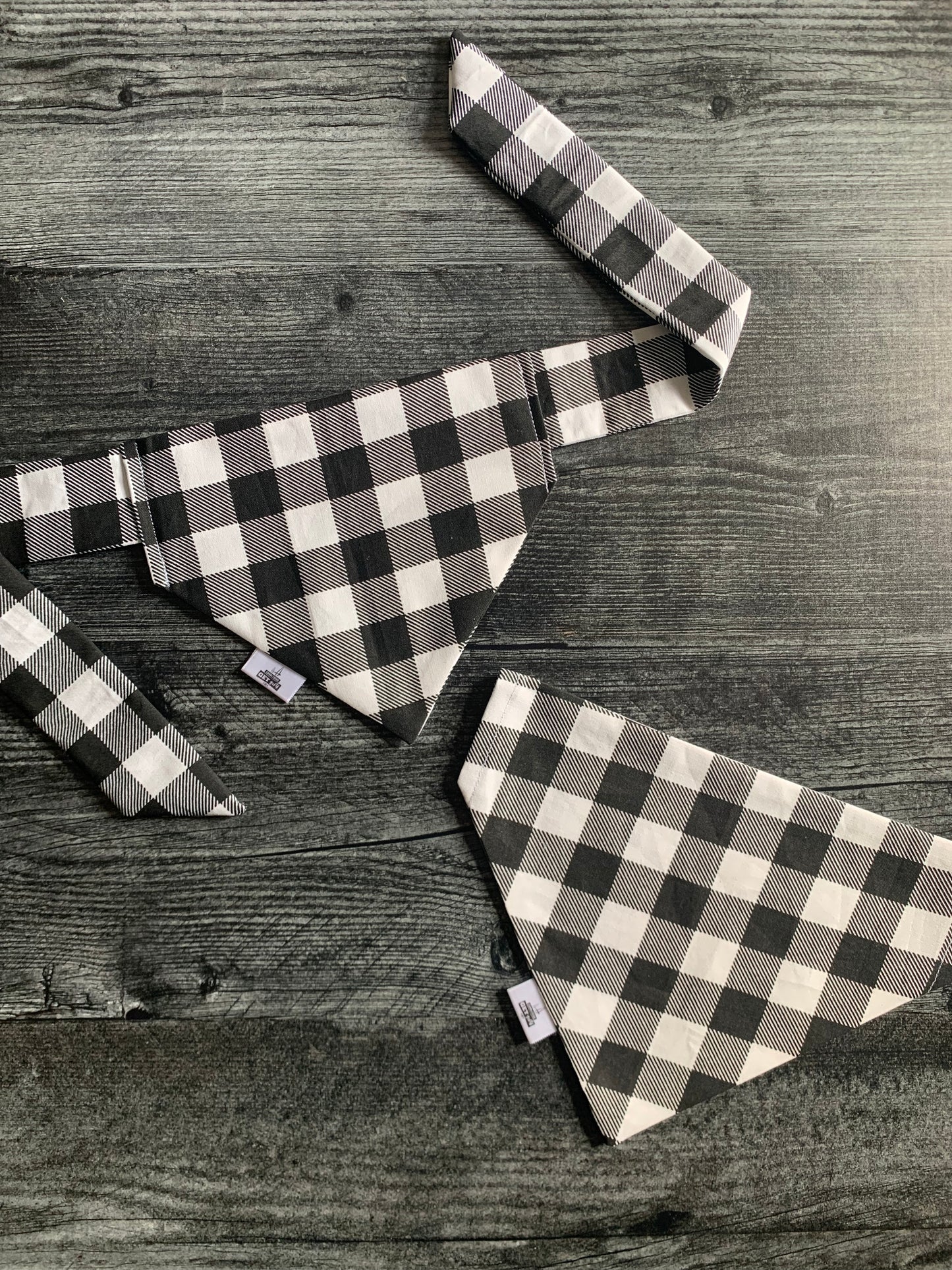 Black and White Buffalo Check - Pet Bandana