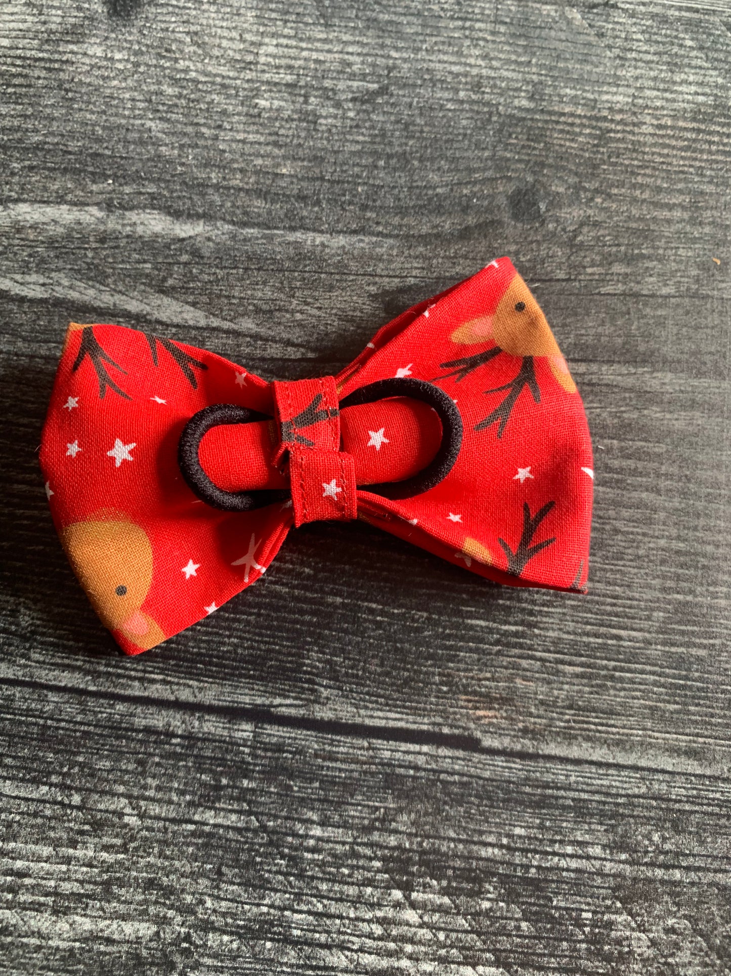 Reindeer on Red - Pet Bow Tie