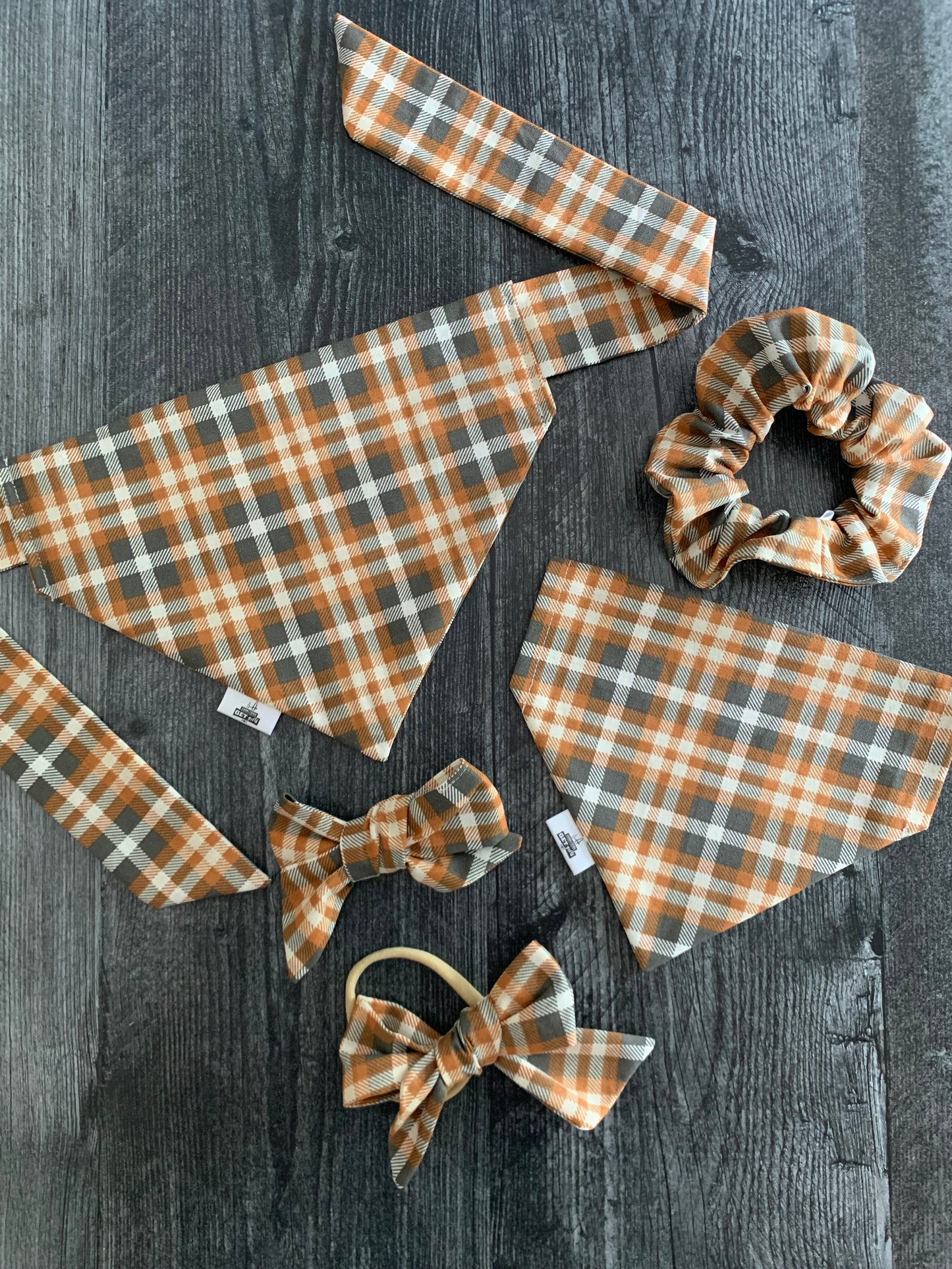 Pumpkin Pie Plaid - Cotton Scrunchie