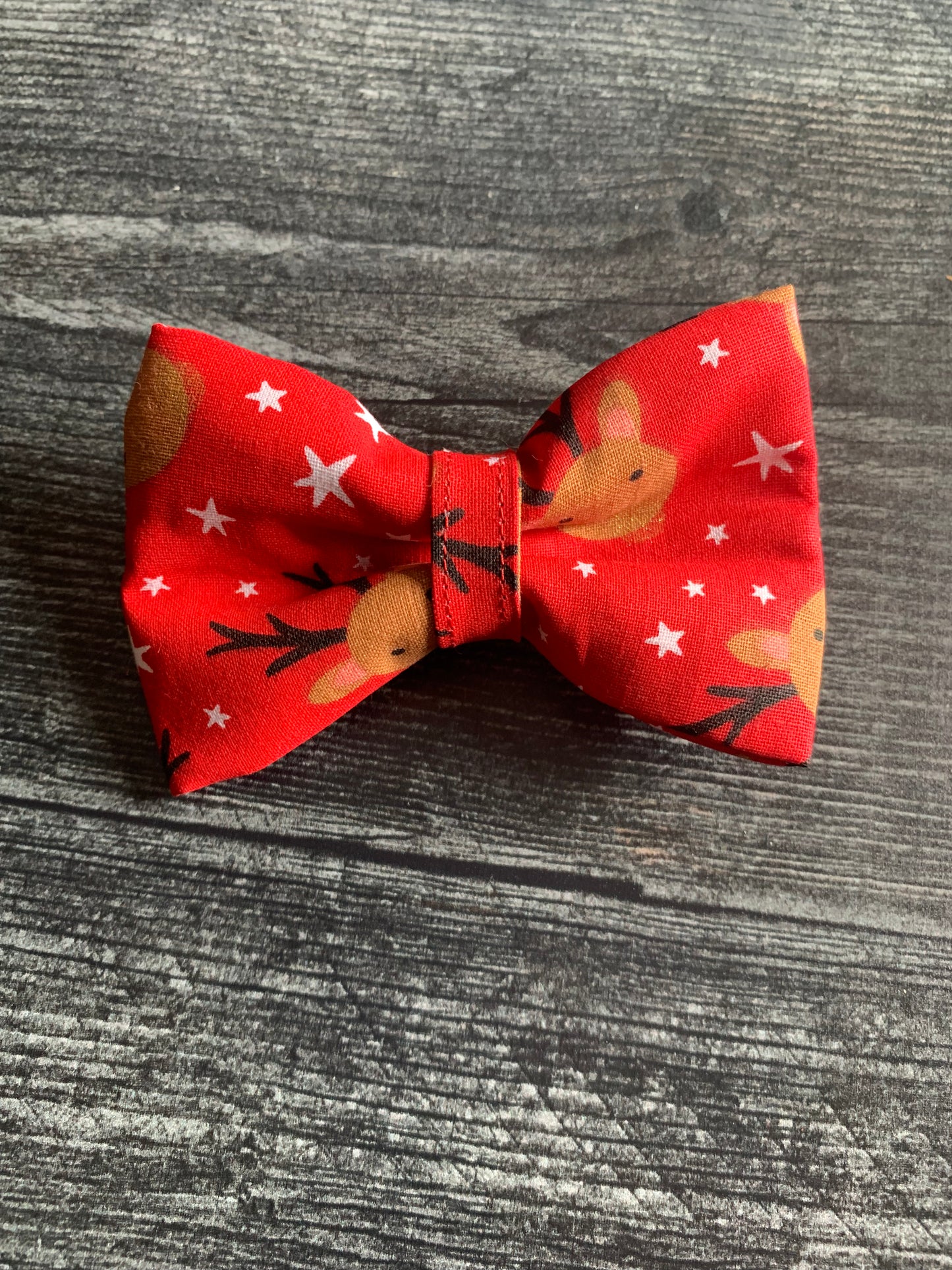 Reindeer on Red - Pet Bow Tie