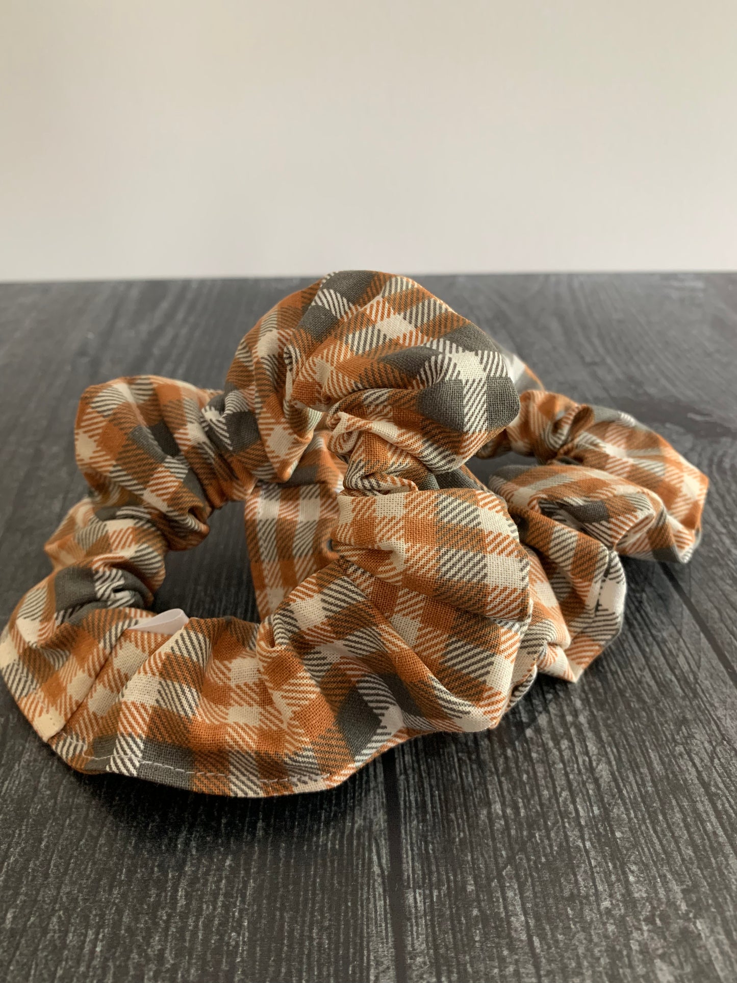 Pumpkin Pie Plaid - Cotton Scrunchie