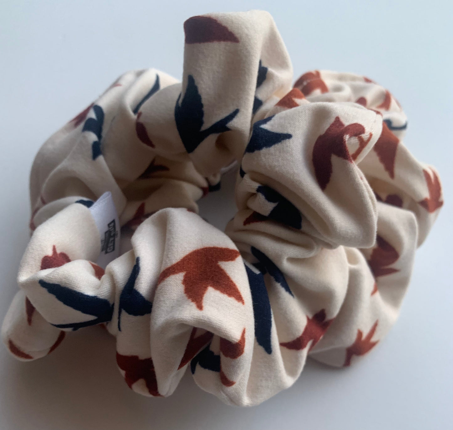 Doves on Tan - Knit Scrunchie