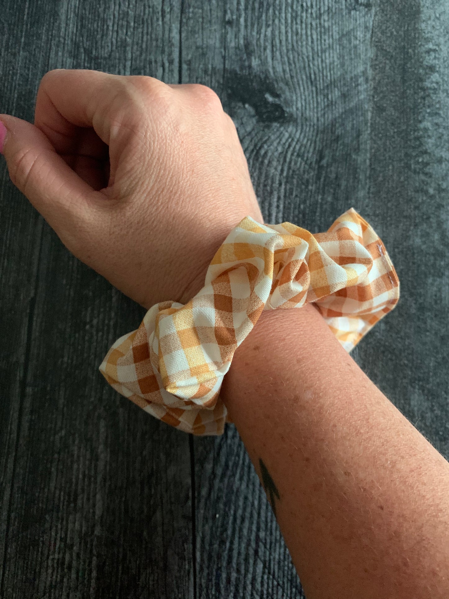 Autumn Gingham - Cotton Scrunchie