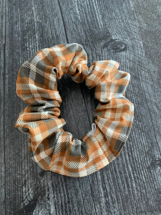 Pumpkin Pie Plaid - Cotton Scrunchie