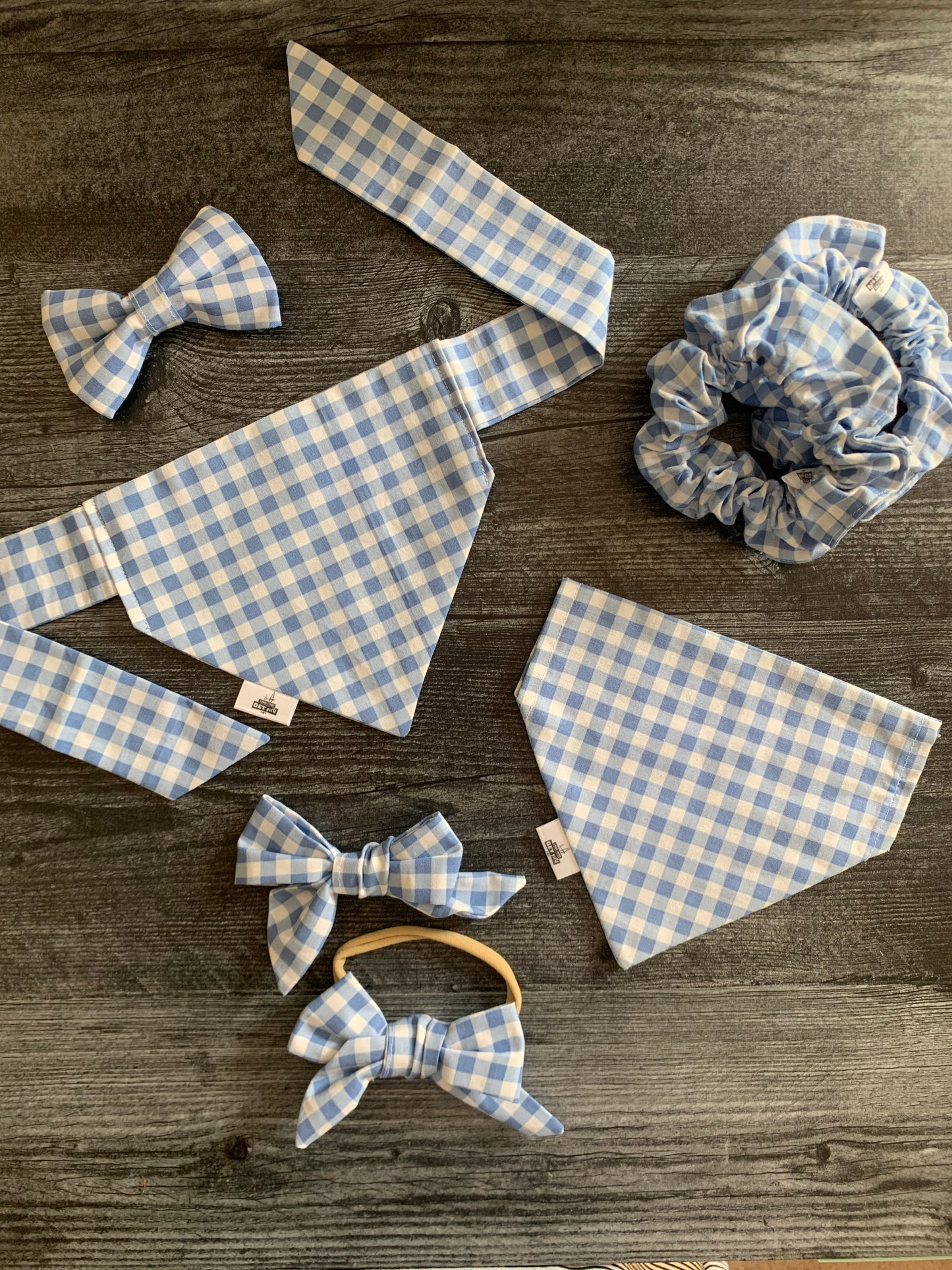 Baby Blue Gingham - Pet Bow Tie