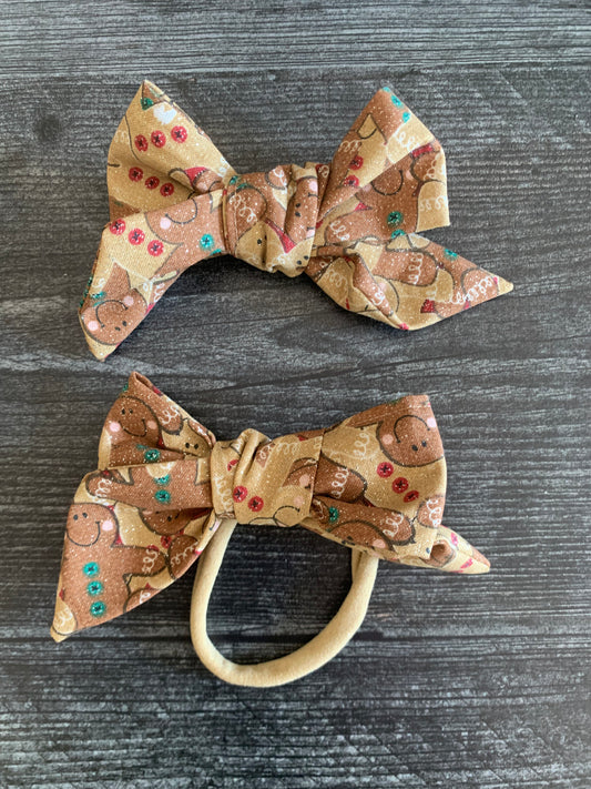 Sparkly Gingerbread People - Hair Bows